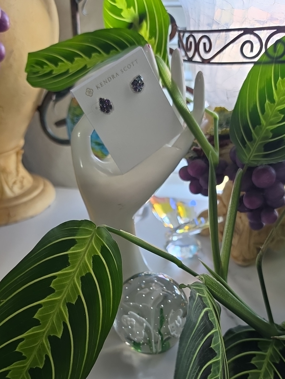 Kendra Scott Purple Teardrop Cluster Stud Earrings